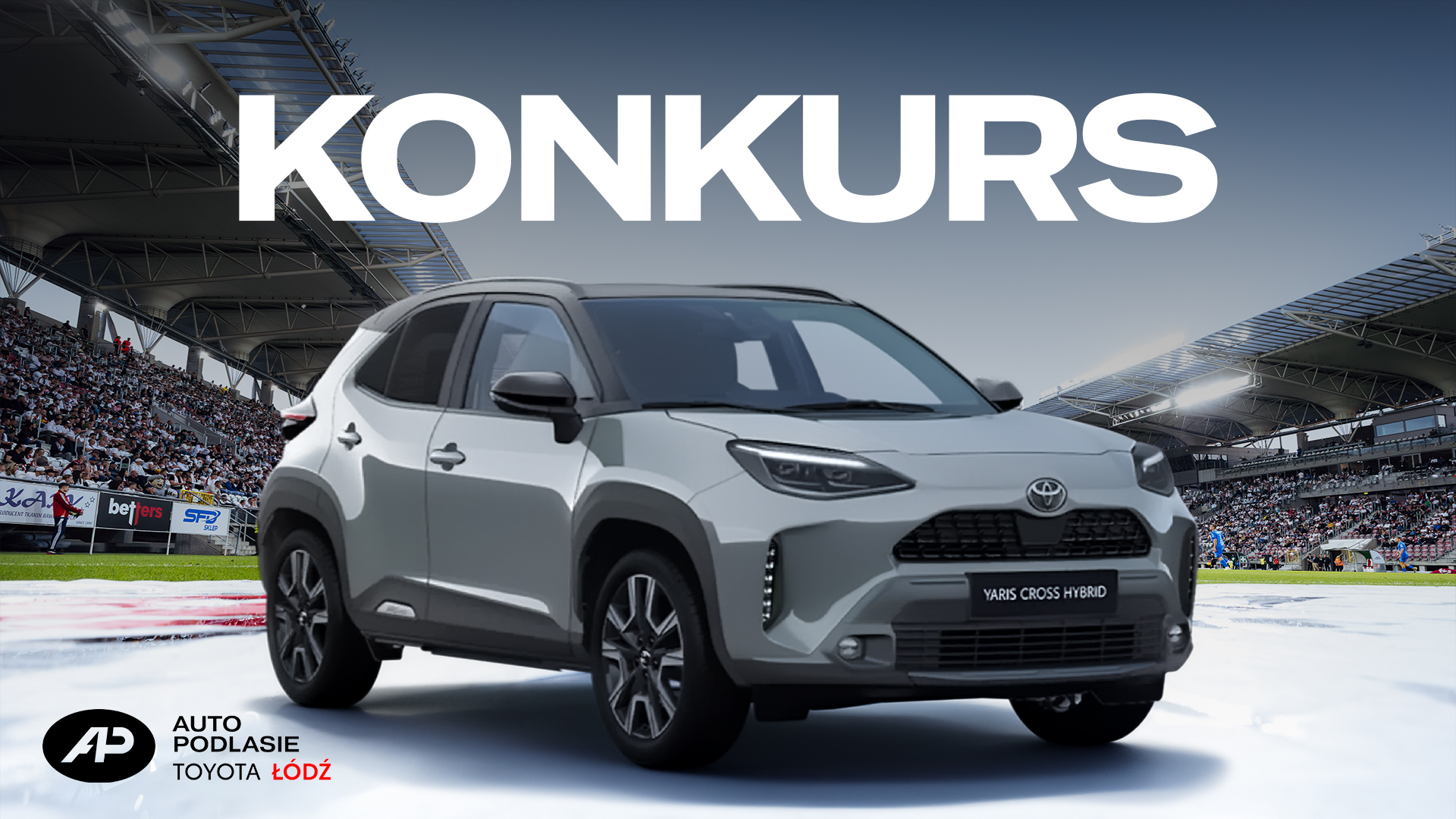 Okładka artykułu - Wygraj Toyotę Yaris Cross z pełnym bakiem na cały weekend | Konkurs w przerwie meczu z Pogonią